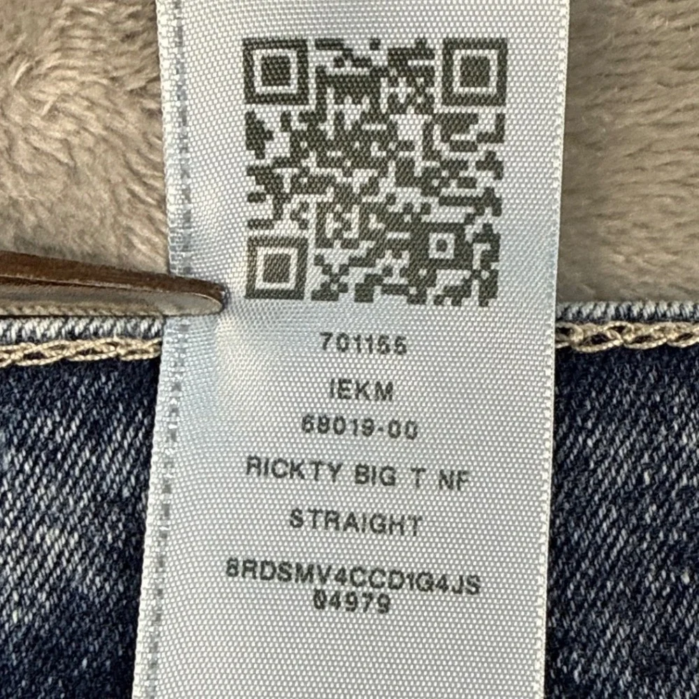 True Religion Jeans Mens 34 Ricky Big T NF Blue Acid Wash Red Stitch NEW